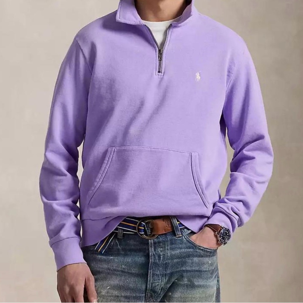 Ralph Lauren Men's Loopback Fleece Quarter-Zip Sweatshirt NWT L